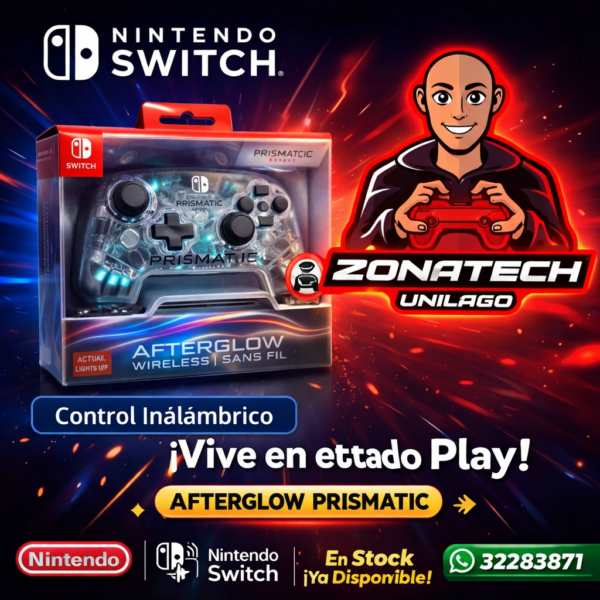 ChatGPT Image 16 mar 2026, 17_37_14 Control Inalámbrico Nintendo Switch – Afterglow Prismatic