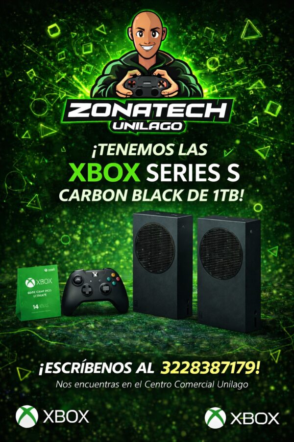XBOX SERIE S CARBON DE 1TB Xbox Series S Carbon Black (1TB - 1 Control)